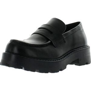 Vagabond Womens Cosmo 2.0 Black Leather Block Heel Loafers Shoes NWT